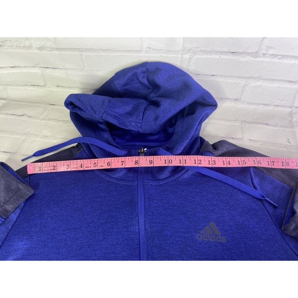 Adidas CF0019 Fleece Lined Performance Zip Up Activewear Jacket Blue Womens M - Picture 7 of 11